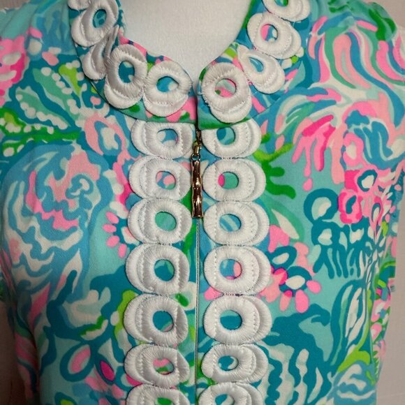 Lilly Pulitzer Jane Shift Dress in Blue Ibiza Aqua La Vista – Size 12, EUC - Picture 3 of 13
